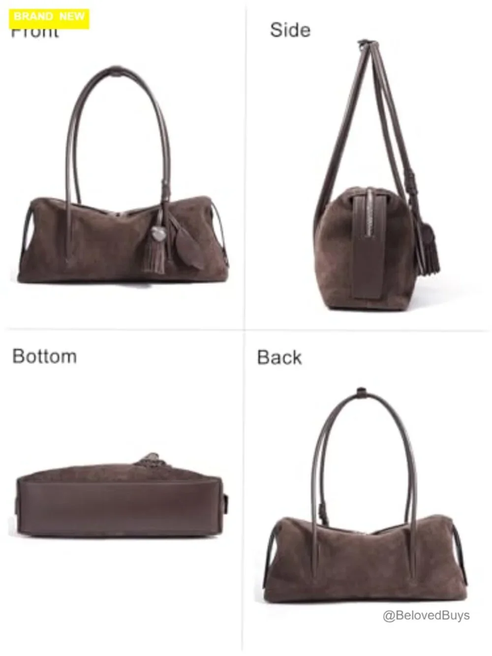 Genuine Suede Leather Shoulder Bag, Soft Hobo Bag, Lightweight Versatile Tote